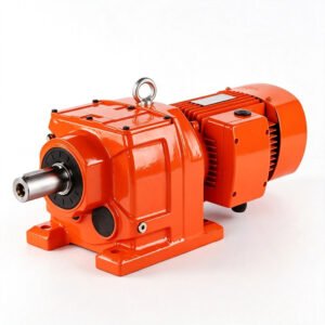 R series helical geared motor inline helical gearbox solid output shaft for industrial conveyor