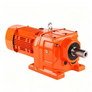 R series helical geared motor inline helical gearbox solid output shaft for industrial conveyor