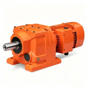 R series helical geared motor inline helical gearbox solid output shaft for industrial conveyor