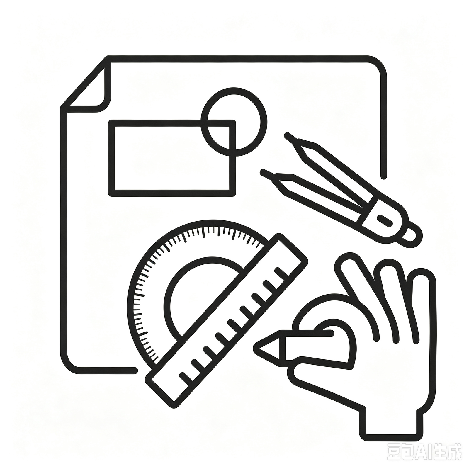 Custom engineering drawing icon for industrial gearbox solution